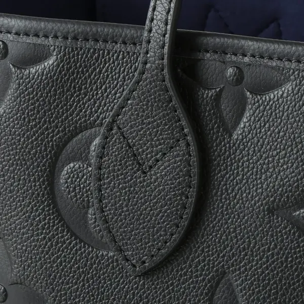 LV Neverfull MM 托特包 - 黑色壓花Monogram Empreinte皮革