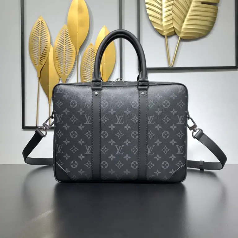 Louis Vuitton Porte-Documents Voyage PM 黑灰Monogram Eclipse公事包