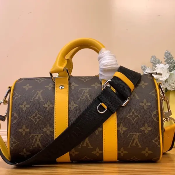 LV Colormania系列 Keepall Bandoulière 25 都市包包 - Monogram Macassar帆布與彩色皮革奢華演繹