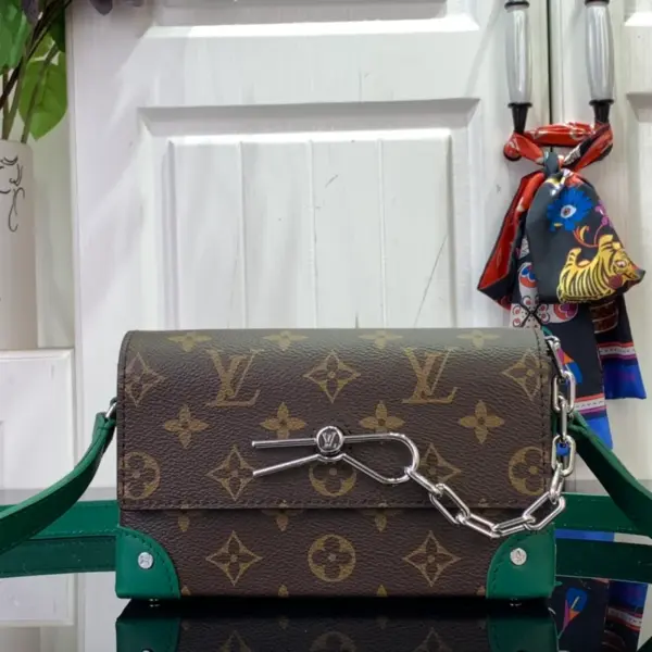 Louis Vuitton Steamer可穿戴式錢包 - Borneo綠色Monogram Macassar塗層帆布