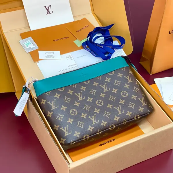 路易威登Pochette Voyage Souple收納包 - Monogram Macassar帆布與牛皮飾邊