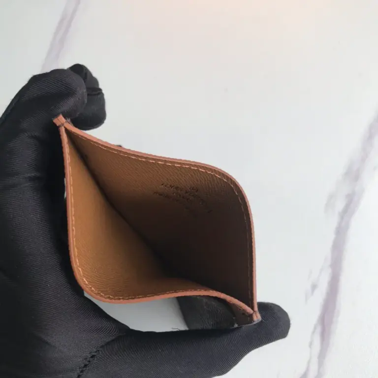 Monogram帆布木紋皮革卡片套