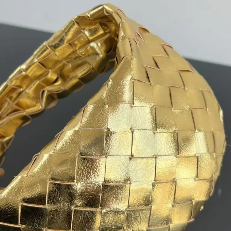 迷你霧狀鏡面金色羊皮革手提包