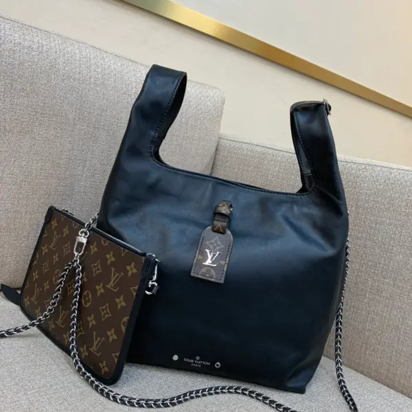Louis Vuitton Altantis Vibe MM 黑色亮面納帕小牛皮包包