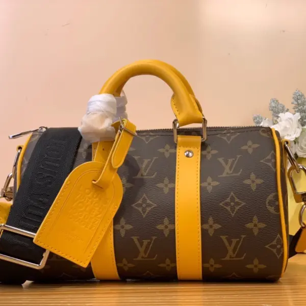 LV Colormania系列 Keepall Bandoulière 25 都市包包 - Monogram Macassar帆布與彩色皮革奢華演繹