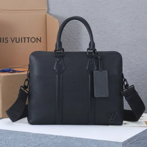 Louis Vuitton Takeoff 商務公事包 | 黑色粒面小牛皮 電腦便攜設計