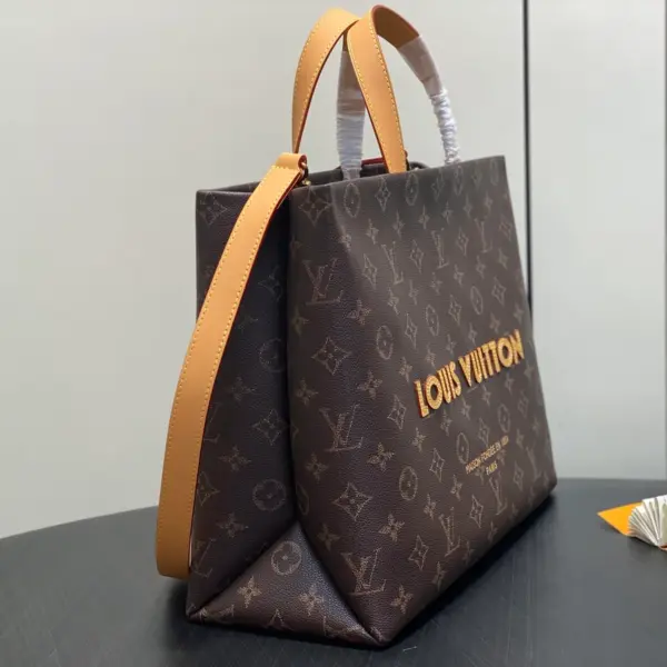 Louis Vuitton Shopper Tote MM 仿舊Monogram小牛皮手提包