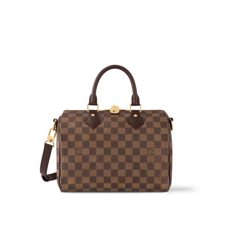Louis Vuitton Speedy Bandoulière 25 幾何風Damier Ebene帆布手提斜挎包