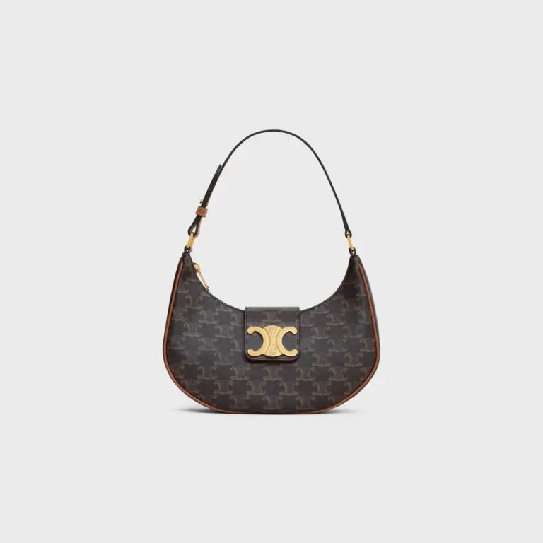 高仿CELINE-賽琳 Saint Laurent TRIOMPHE CANVAS 金色印花肩背包-114492