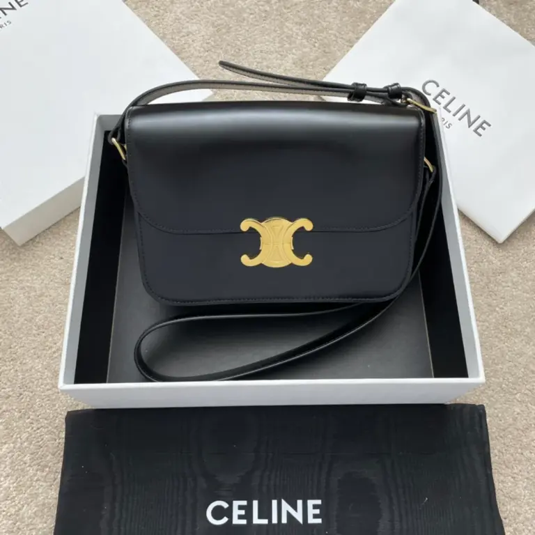 高仿CELINE-賽琳 TRIOMPHE 金屬鎖扣牛皮斜挎包 - 多隔層時尚肩背包-188423