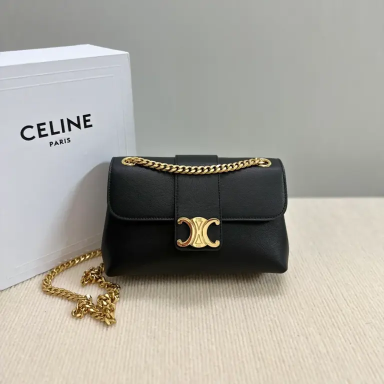 高仿CELINE-賽琳 TRIOMPHE牛皮斜挎包 - 雙主隔層設計 羊皮革襯裏-116593
