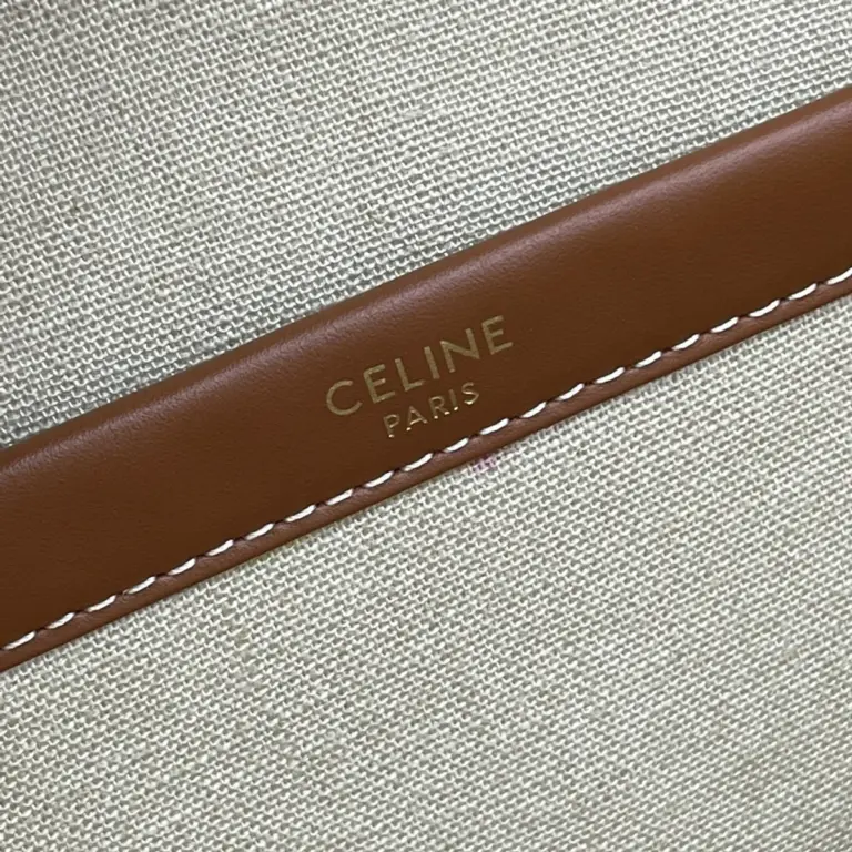 高仿CELINE-賽琳 牛皮革包邊多功能織物手提包-196762