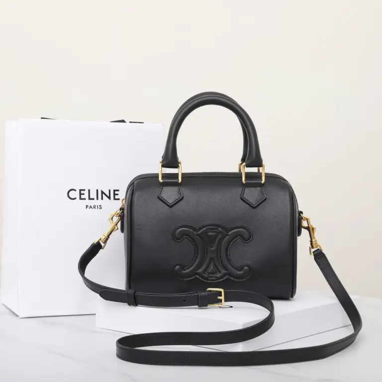 高仿CELINE-賽琳 金色飾面牛皮革多功能手提斜挎包-113773