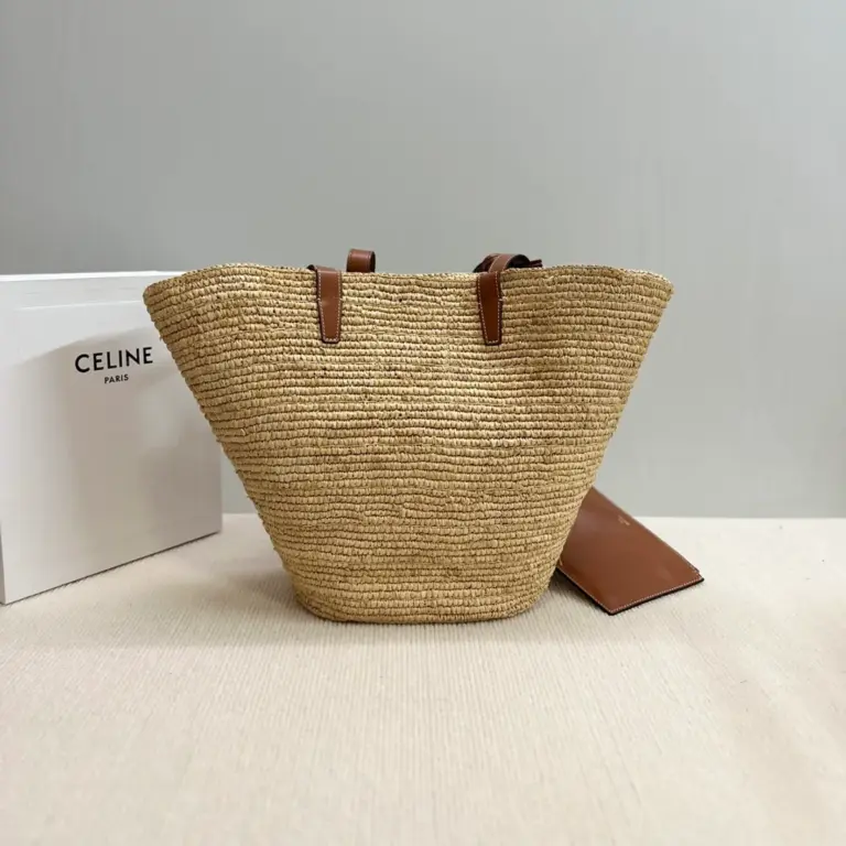 高仿CELINE-賽琳 手工編織牛皮革包邊肩背包-114342