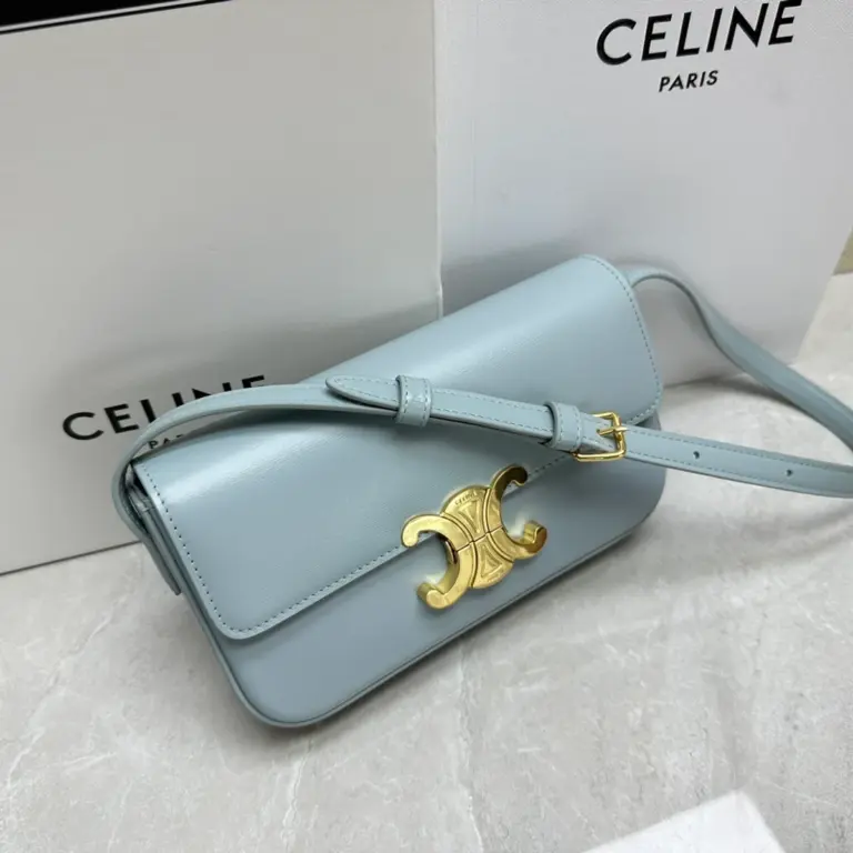 高仿CELINE-賽琳 TRIOMPHE 牛皮革肩背包 - 經典鎖扣設計-194143