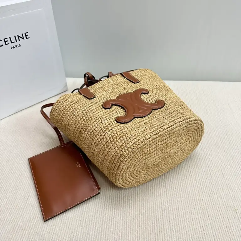 高仿CELINE-賽琳 手工編織牛皮革包邊手提肩背包-115802