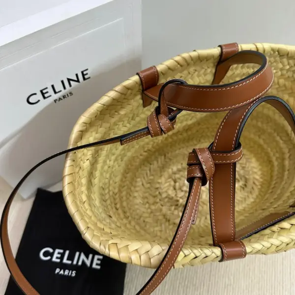 高仿CELINE-賽琳 手工棕櫚葉牛皮革時尚手提包-113832