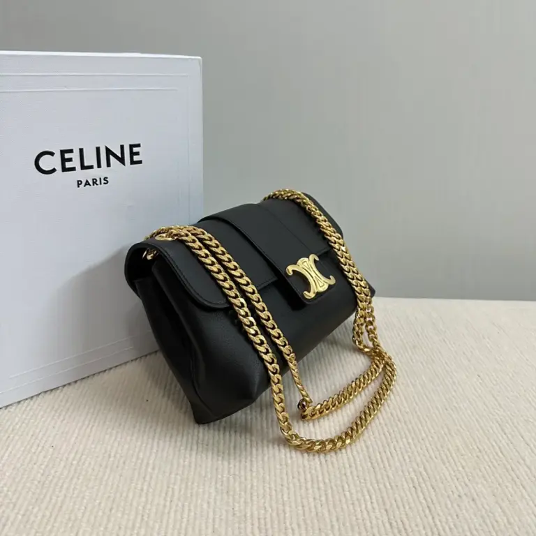 高仿CELINE-賽琳 TRIOMPHE牛皮斜挎包 - 雙主隔層設計 羊皮革襯裏-116593
