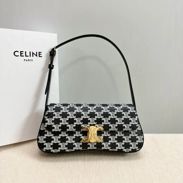 高仿CELINE-賽琳 TRIOMPHE鎖扣牛皮革肩背包 - 經典金色飾面-115532 11 高仿CELINE-賽琳 TRIOMPHE鎖扣牛皮革肩背包 - 經典金色飾面-115532