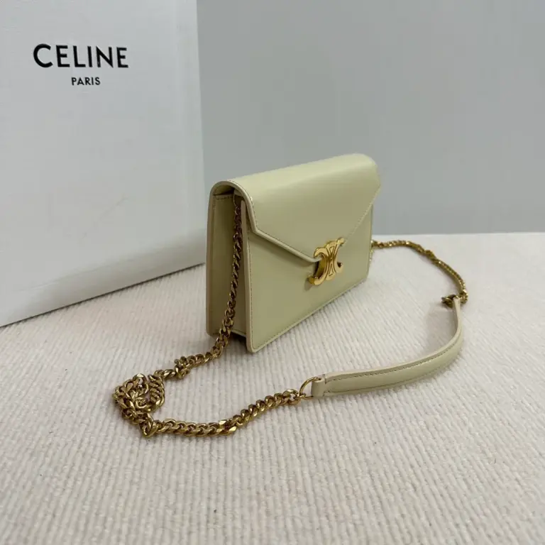 高仿CELINE-賽琳 Triomphe金色牛皮迷你手袋 - 多功能時尚肩背包-10L033