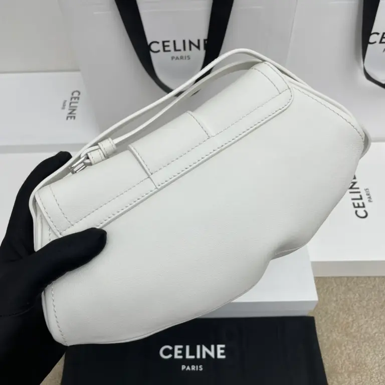高仿CELINE-賽琳 簡約時尚銀色飾面牛皮革手提-119883