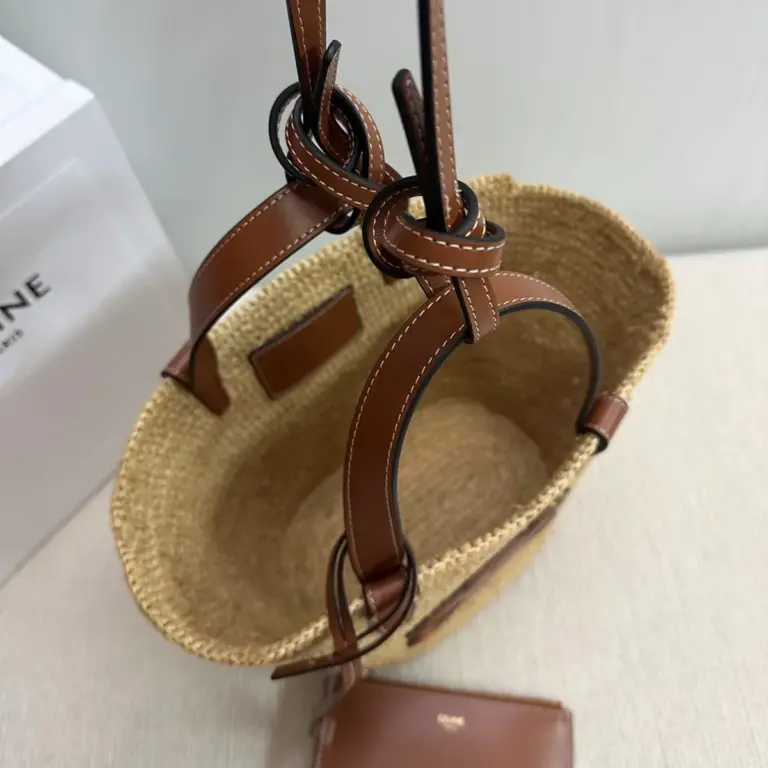 高仿CELINE-賽琳 手工編織牛皮革包邊手提肩背包-115802