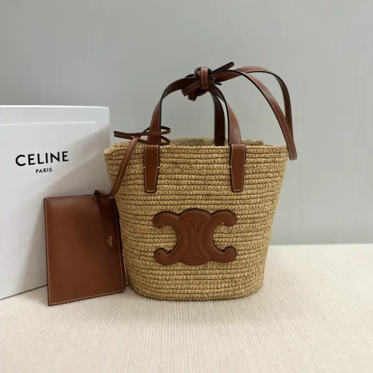 高仿CELINE-賽琳 手工編織牛皮革包邊手提肩背包-115802