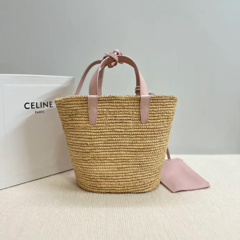 高仿CELINE-賽琳 手工編織牛皮革包邊手提肩背包-115802