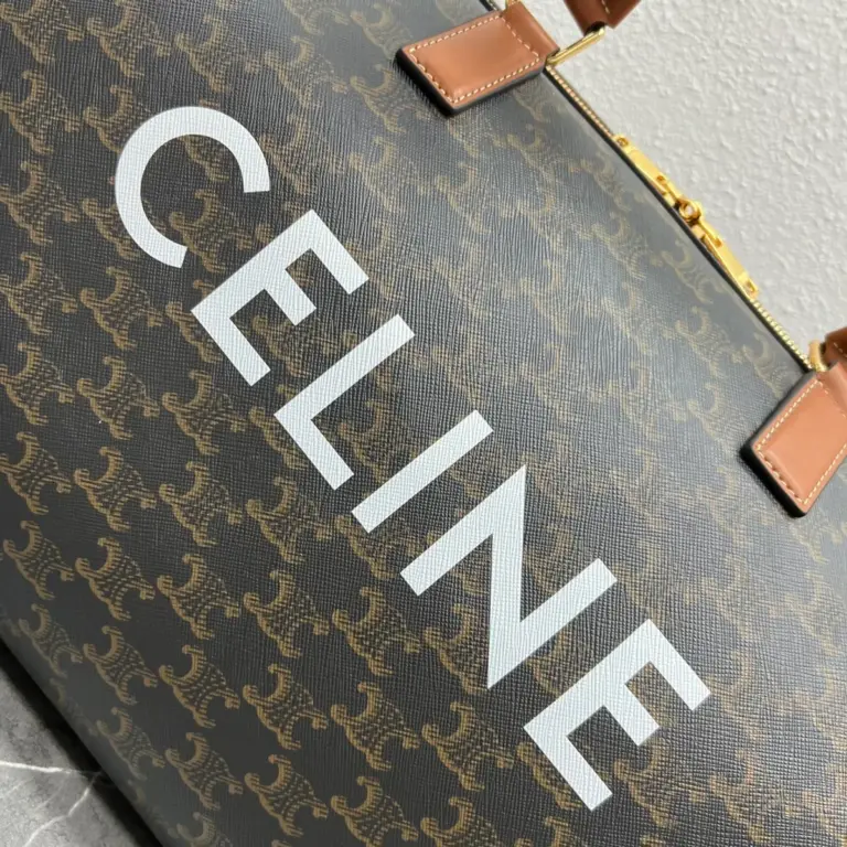高仿CELINE-賽琳 經典牛皮革包邊印花手提斜挎包-191482