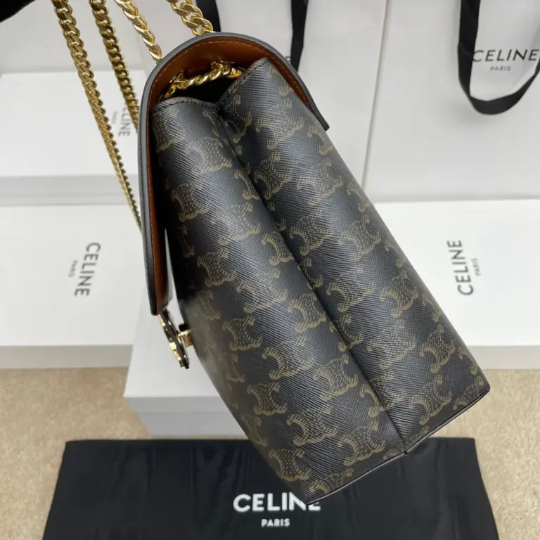 高仿CELINE-賽琳 經典TRIOMPHE標誌印花牛皮斜挎包-118222