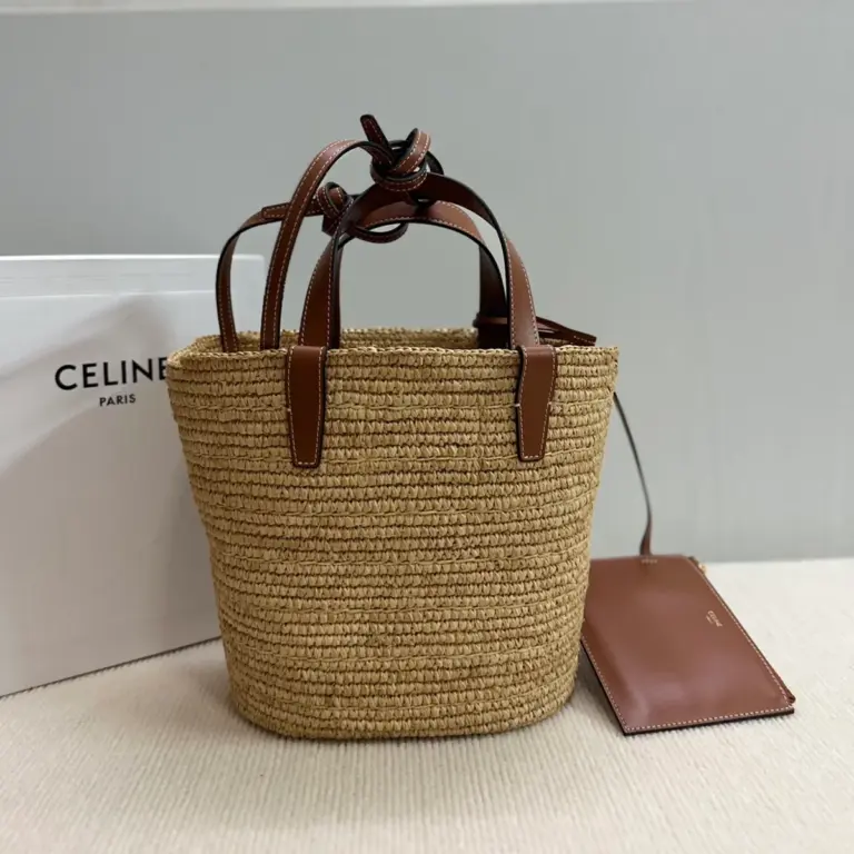 高仿CELINE-賽琳 手工編織牛皮革包邊手提肩背包-115802