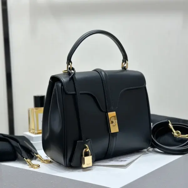高仿CELINE-賽琳 16 小號刺繡手袋 - 皮革手柄配可拆卸肩帶-188003