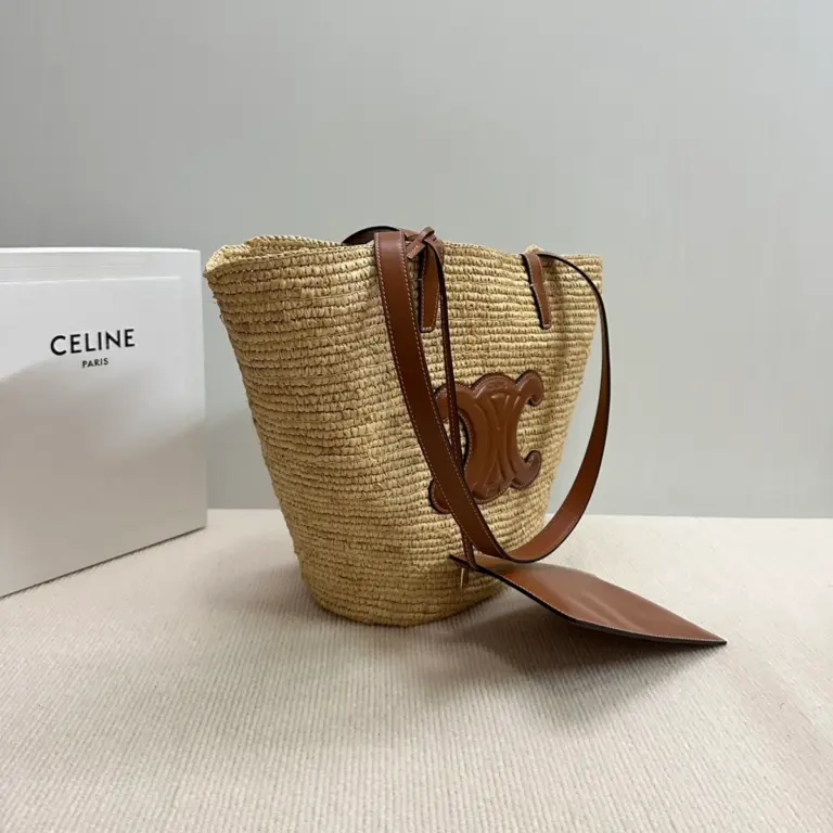 高仿CELINE-賽琳 手工編織牛皮革包邊肩背包-114342