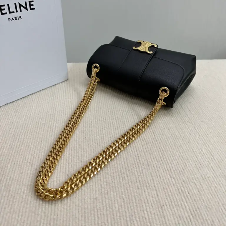 高仿CELINE-賽琳 TRIOMPHE牛皮斜挎包 - 雙主隔層設計 羊皮革襯裏-116593