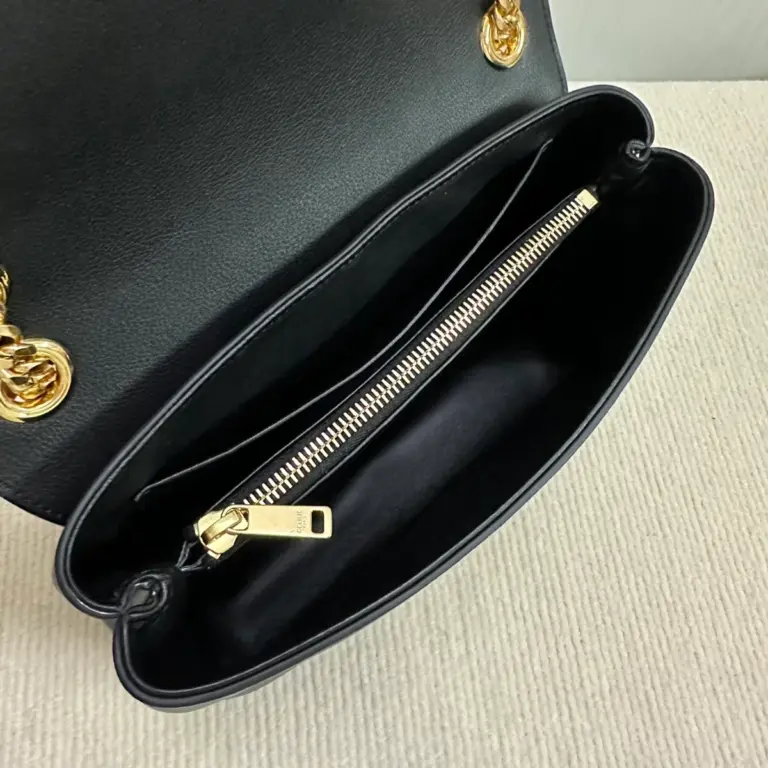 高仿CELINE-賽琳 經典TRIOMPHE牛皮革斜挎包 - 金色飾面多功能收納-115853