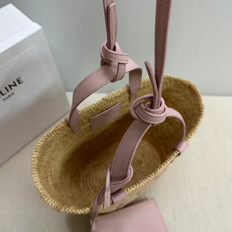 高仿CELINE-賽琳 手工編織牛皮革包邊手提肩背包-115802