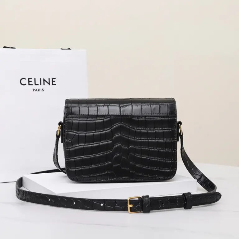高仿CELINE-賽琳 奢華鱷魚皮 TRIOMPHE 金屬鎖扣斜挎包-188424