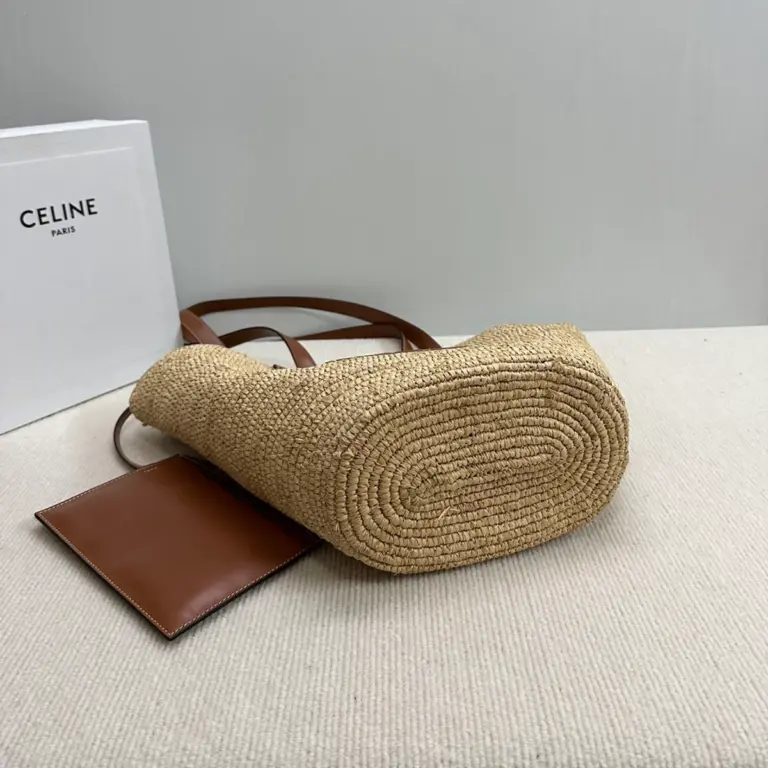 高仿CELINE-賽琳 手工編織牛皮革包邊肩背包-114342