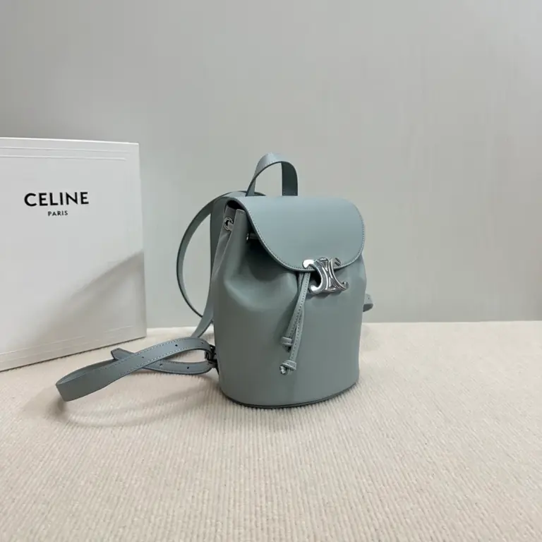 高仿CELINE-賽琳 TRIOMPHE磁扣抽繩皮革包 - 多背法時尚手袋-118703