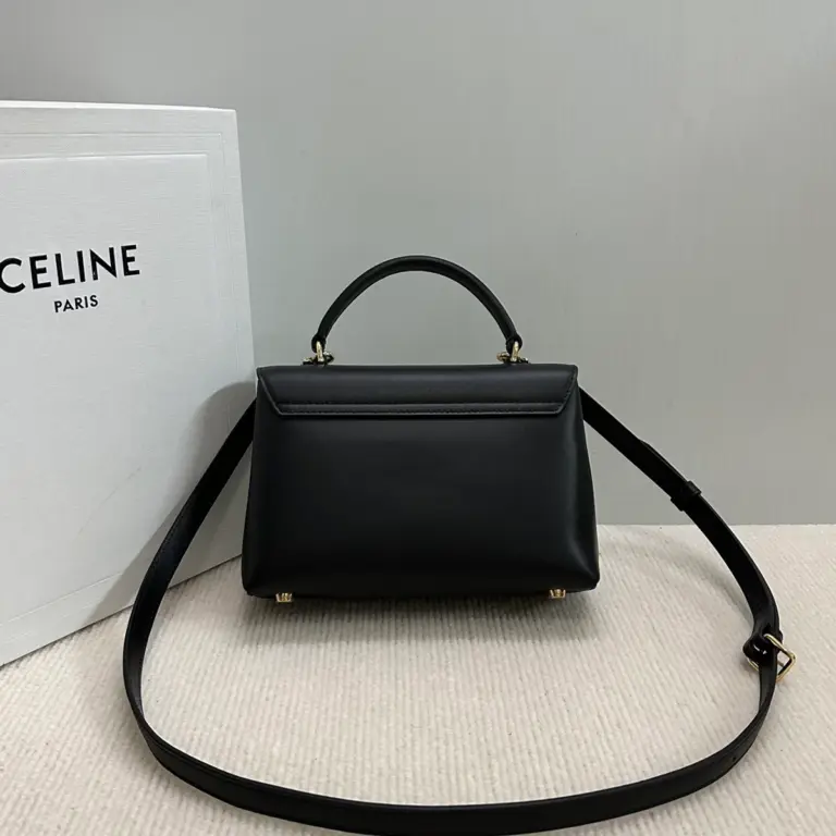 高仿CELINE-賽琳 TRIOMPHE 金色鎖扣牛皮手提斜挎包-118113