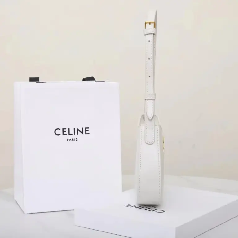 高仿CELINE-賽琳 金色飾面牛皮革斜挎包-115703