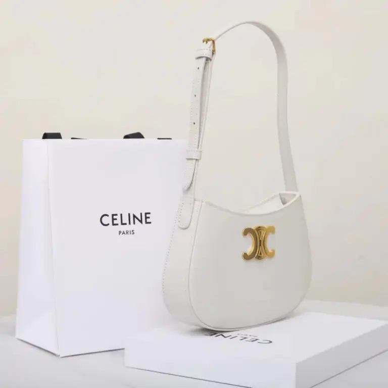 高仿CELINE-賽琳 金色飾面牛皮革斜挎包-115703