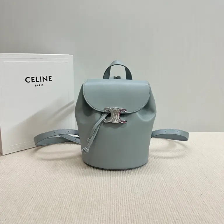 高仿CELINE-賽琳 TRIOMPHE磁扣抽繩皮革包 - 多背法時尚手袋-118703