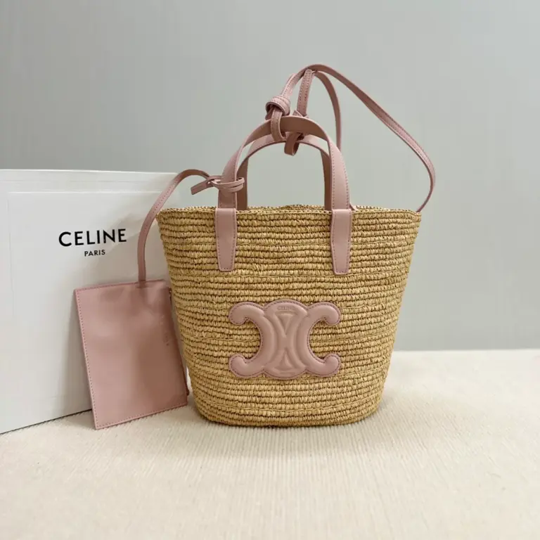 高仿CELINE-賽琳 手工編織牛皮革包邊手提肩背包-115802
