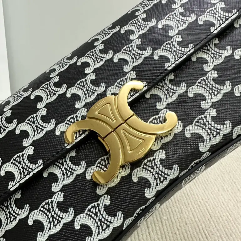 高仿CELINE-賽琳 TRIOMPHE鎖扣牛皮革肩背包 - 經典金色飾面-115532 16 高仿CELINE-賽琳 TRIOMPHE鎖扣牛皮革肩背包 - 經典金色飾面-115532