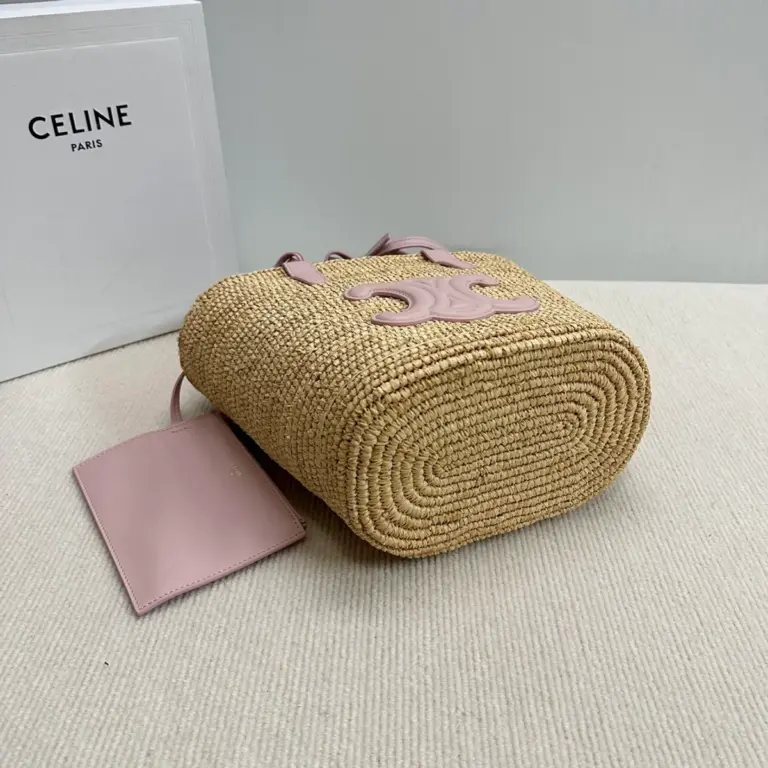 高仿CELINE-賽琳 手工編織牛皮革包邊手提肩背包-115802