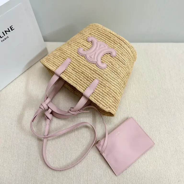 高仿CELINE-賽琳 手工編織牛皮革包邊手提肩背包-115802