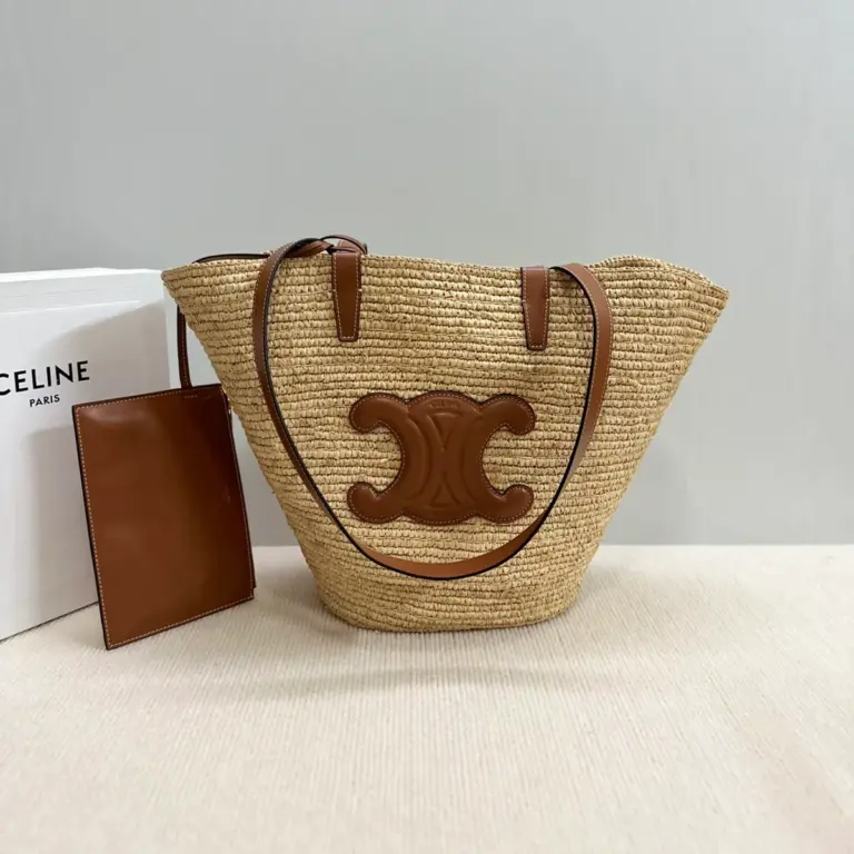 高仿CELINE-賽琳 手工編織牛皮革包邊肩背包-114342