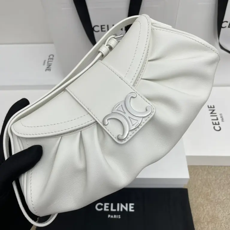 高仿CELINE-賽琳 簡約時尚銀色飾面牛皮革手提-119883
