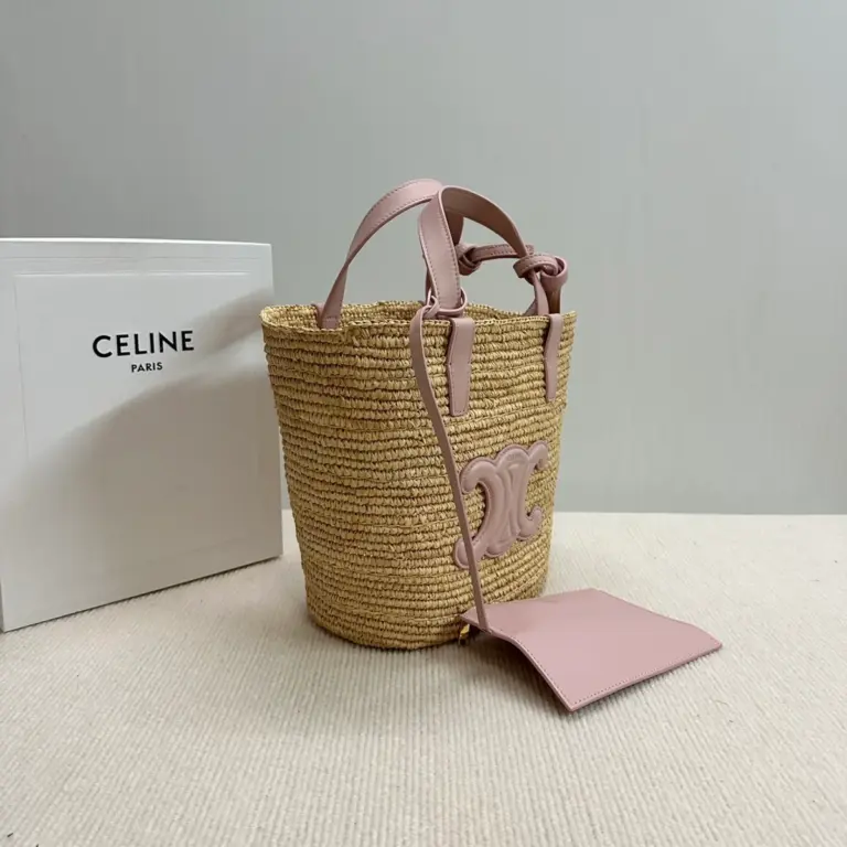 高仿CELINE-賽琳 手工編織牛皮革包邊手提肩背包-115802